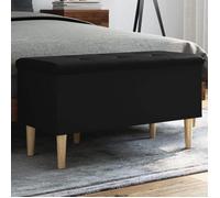 Vidaxl Banc De Rangement Noir 82x42x46 Cm Bois D'ingénierie Marron