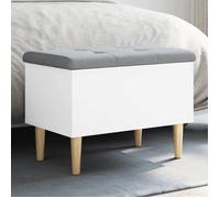 vidaXL Banc de Rangement, Coffre avec Couvercle, Banc à Chaussures avec Siège, Tabouret de Salon, Moderne, Blanc 62x42x46 cm 835068