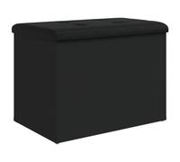 vidaXL Banc de Rangement, Coffre de Rangement avec Coussin, Organisateur de Vêtements Jouets Couloir Salon, Moderne, Noir 835041