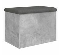 Banc de rangement gris béton 62x42x45 cm bois d'ingénierie