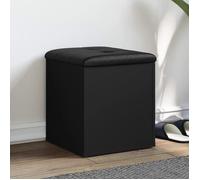 vidaXL Banc de rangement avec coussin – Coffre organisateur de vêtements et jouets, moderne, noir