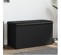 vidaXL Banc de Rangement, Coffre de Rangement avec Coussin, Organisateur de Vêtements Jouets Couloir Salon, Moderne, Noir 835048