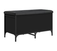 vidaXL Banc de Rangement, Coffre de Rangement avec Coussin, Organisateur de Vêtements Jouets Couloir Salon, Moderne, Noir 835142