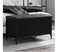 vidaXL Banc de Rangement, Coffre de Rangement avec Coussin, Organisateur de Vêtements Jouets Couloir Salon, Moderne, Noir 835142