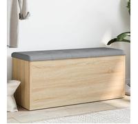 vidaXL Banc de Rangement, Coffre de Rangement avec Coussin, Organisateur de Vêtements Jouets Couloir Salon, Moderne, Chêne 835056
