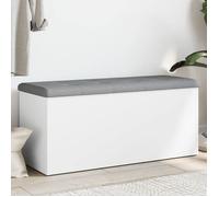vidaXL Banc de Rangement, Coffre de Rangement avec Coussin, Organisateur de Vêtements Jouets Couloir Salon, Moderne, Blanc 835054