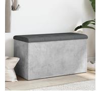 vidaXL Banc de Rangement, Coffre de Rangement avec Coussin, Organisateur de Vêtements Jouets Couloir Salon, Moderne, Gris 835050