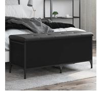 vidaXL Banc de Rangement, Coffre de Rangement avec Coussin, Organisateur de Vêtements Jouets Couloir Salon, Moderne, Noir 835147