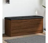 vidaXL Banc de Rangement, Coffre de Rangement avec Coussin, Organisateur de Vêtements Jouets Couloir Salon, Moderne, Chêne 835060 Marron G