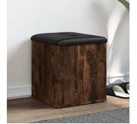 Vidaxl Banc De Rangement Chêne Fumé 42x42x45 Cm Bois D'ingénierie Marron