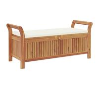 vidaXL Banc de Rangement de Jardin avec Coussin 126 cm Bois d'acacia, mobilier de Jardin, Causeuse, siège de Jardin, mobilier de Patio, Banc de Jardin