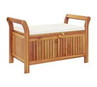 vidaXL Banc de Rangement de Jardin avec Coussin 91 cm Bois d'acacia