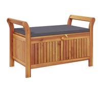vidaXL Banc de Rangement de Jardin avec Coussin 91 cm Bois d'acacia, mobilier de Jardin, Causeuse, siège de Jardin, mobilier de Patio, Banc de Jardin