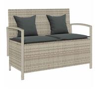 VidaXL Banc de rangement de jardin avec coussin gris clair polyrotin, banc de jardin, banc de jardin, banc de patio, banc 4104216