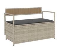 vidaXL Banc de Rangement de Jardin avec Coussin Gris Clair résine tressée