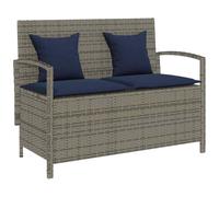 vidaXL Banc de Rangement de Jardin avec Coussin Gris résine tressée