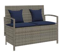 Vidaxl Banc De Rangement De Jardin Avec Coussin Gris Résine Tressée