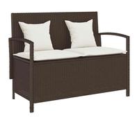 VidaXL Banc de rangement de jardin avec coussin marron polyrotin, banc de jardin, banc de jardin, banc de patio 4104212