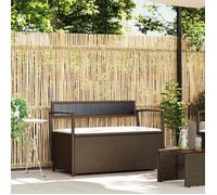 vidaXL Banc de rangement de jardin avec coussin marron résine tressée 4103837