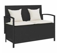 vidaXL Banc de rangement de jardin 4104211 – Résine tressée avec coussin noir