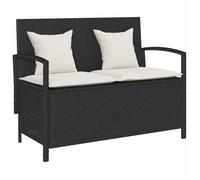 vidaXL Banc de rangement de jardin 4104211 – Résine tressée avec coussin noir