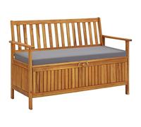 vidaXL Banc de Rangement de Jardin Banc de Stockage Coffre de Rangement Entrée Couloir Intérieur Extérieur 120 cm Bois d'Acacia Solide