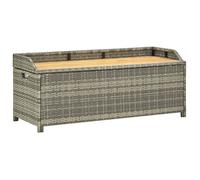 vidaXL Banc de rangement de jardin 120 cm Résine tressée Gris