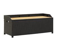 vidaXL Banc de Rangement de Jardin Coffre de Rangement d'Extérieur Banc de Rangement Stockage Arrière-Cour 120 cm Résine Tressée Noir