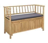 vidaXL Banc de Rangement de Jardin Naturel 110 x 47 x 80 cm Bambou, Solutions de Rangement Modernes : Organiser Vos espaces avec des Designs Polyvalents, Fonctionnels et Plein de possibilités
