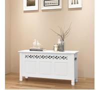 vidaXL Banc de rangement PFDM en style baroque blanc
