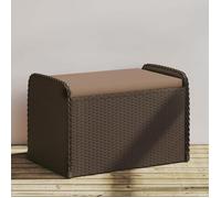 vidaXL Banc de Rangement et Coussin, Coffre à Jouets, Meuble de Rangement, Organisateur de Jardin Terrasse Patio, Marron Résine Tressée Marron