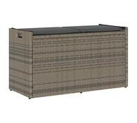 vidaXL Banc de rangement extérieur coussin gris 100 cm résine tressée 4104062
