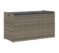 vidaXL Banc de rangement extérieur Coussin gris 100 cm, résine tressée