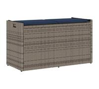 vidaXL Banc de Rangement extérieur Coussin Gris 100 cm résine tressée, Banc de Rangement de Jardin, Banc de Rangement extérieur, Banc extérieur avec Rangement