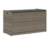 vidaXL Banc de rangement extérieur coussin gris 100 cm résine tressée, banc de rangement de jardin, banc de rangement 4104062
