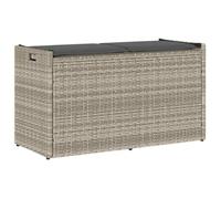 Banc de rangement extérieur coussin gris clair 100 cm polyrotin vidaXL
