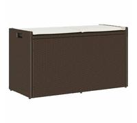 vidaXL Banc de Rangement extérieur Coussin Marron 100cm résine tressée, Banc de Rangement de Jardin, Banc de Rangement extérieur, Banc extérieur avec Rangement