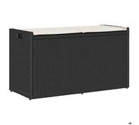 vidaXL Banc de rangement extérieur coussin noir 100 cm résine tressée 4104060