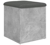 vidaXL Banc de rangement – Coffre avec coussin, rangements vêtements & jouets, gris béton