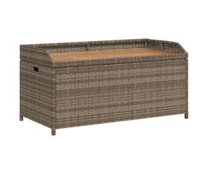 vidaXL Banc de Rangement Gris résine tressée et Bois d'acacia