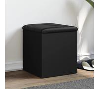Vidaxl Banc De Rangement Noir 42x42x45 Cm Bois D'ingénierie Marron