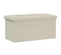 vidaXL Banc de Rangement Pliable Blanc 180 kg 80 L 77 x 38 x 38 cm Lin