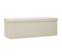 vidaXL Banc de rangement pliable Blanc crème Faux lin