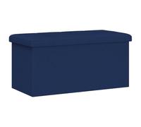 vidaXL Banc de Rangement Pliable Bleu 180 kg 80 L 77 x 38 x 38 cm Lin