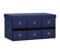vidaXL Banc de rangement pliable Bleu 76x38x38 cm Faux lin