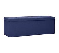 vidaXL Banc de Rangement Pliable Bleu Faux Lin