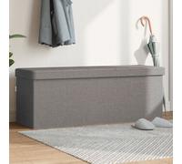 Vidaxl Banc De Rangement Pliable Gris Clair Faux Lin Gris
