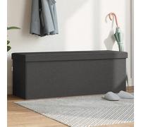 Vidaxl Banc De Rangement Pliable Gris Foncé Faux Lin Gris