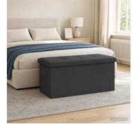 vidaXL Banc de Rangement Pliable Gris foncé Lin