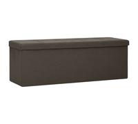 vidaXL Banc de rangement pliable Marron foncé Faux lin